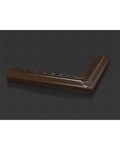 Xbau 90-degree outside corner element for BM MINI balcony and terrace profiles, available in natural, brown, and grey aluminum finishes.