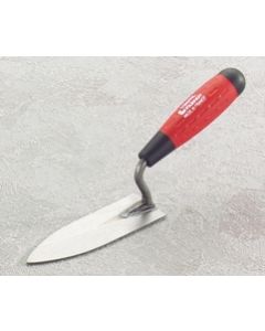 Professional xbau tile's trowel featuring a flexible varnished tempered steel blade with a pointed tip, a curved neck for better clearance, and an ergonomic bi-material handle.