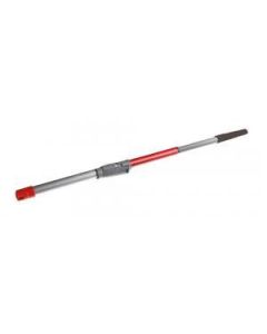 Professional 3 x 0.70 m telescopic extension pole from xbau, featuring a quick rotating lock system, a conic head for hollow frames, and a DECOLISS compatible polypropylene handle.