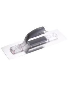 BI-FLEX extra light finishing trowel with 0.4 mm tempered stainless steel blade and polycarbonate frame