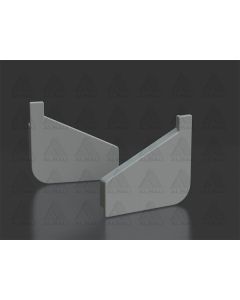 Xbau universal polypropylene finish caps for balcony and terrace profiles, featuring a left and right side pair for B 40 MAXI, BD 40 DRIP, and BD20 40 DRIP PLUS drainage systems.