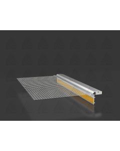 3D PVC profile with integrated fiberglass mesh for blind system guide rails, designed for 3-way flexible movement joints in ETICS facade systems.