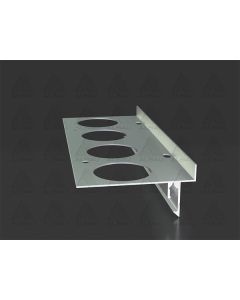 Aluminum balcony edge profile for stone carpets and ceramic tiles, featuring integrated drainage holes and a locking system for protective metal cover plates.