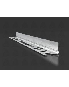 Perforated aluminum stop bead for drywall systems, designed to protect edges and create clean transitions for door jambs and window returns.