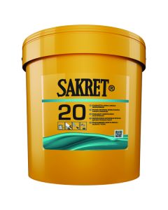 Professional interior application of SAKRET 20 semi-matt acrylic paint on a smooth plastered wall, showcasing the high-opacity finish and drip-free consistency during roller application.
