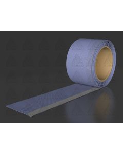 Vapor-tight internal window sealing tape (blue) with self-adhesive strip and fleece surface, used for airtight insulation between window frames and interior walls.