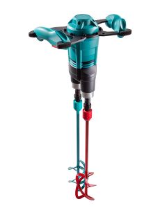 Professional Xo 55 R Duo hand mixer with counter-rotating dual paddles and HEXAFIX quick coupling for intensive, zero-torque mixing of heavy construction materials