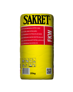Professional application of SAKRET FKW white tile adhesive with a notched trowel, perfect for securing glass mosaics and marble tiles on a waterproofed surface.