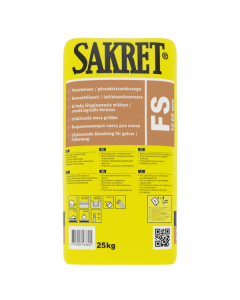 Professional application of SAKRET FS floor leveling compound on a concrete substrate for high-thickness leveling.