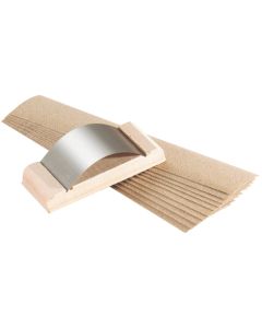 Abrasive sanding wedge for wood and spring metal with 10 included sandpaper sheets, 140 x 60 mm, 60 grit