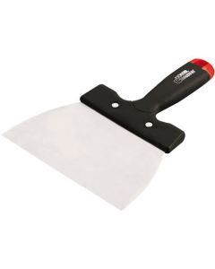 Professional L'Outil Parfait stainless steel coating knife featuring a high-quality riveted polypropylene handle and a registered pattern design for superior durability and surface finishing.