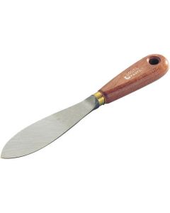Premium bay leaf shape putty knife from xbau, featuring a hardened steel blade with a solid forged base, a brass ferrule, and an elegant rosewood handle.