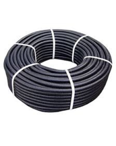 A flexible black conduit for underfloor heating floor probes, featuring a protective brass cap at the end to ensure accurate temperature sensing and easy sensor replacement.