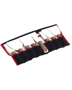 Professional 8-piece xbau ALU-CHOC tool set featuring 7 high-performance joint knives and 1 versatile multi-use scraper, all with impact-resistant aluminum ends.