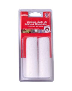 Professional 2-pack of 6 mm polyamide mini roller refills from xbau, designed for satin finishes on doors, windows, and kitchen or bathroom surfaces.