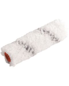 Professional 110 mm AQUALISS 13 non-drip mini roller from xbau, featuring beveled edges, a curved cover, and 13 mm woven polyamide fiber for a grained texture finish.