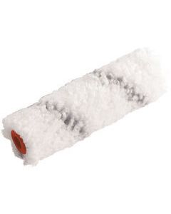 Professional 110 mm AQUALISS 13 non-drip mini roller from xbau, featuring a 13 mm woven polyamide fiber, beveled edges, and a curved cover for a seamless grained texture finish.