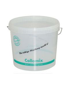 High-quality Collomix professional mixing buckets in various sizes, featuring reinforced rims and optimized geometry for Collomatic automatic mixing stations