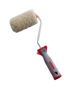Professional 30 mm diameter facade mini roller with a 290 mm bi-material frame from xbau, featuring an 18 mm woven polyamide sleeve for painting irregular exterior surfaces and difficult-to-reach areas.
