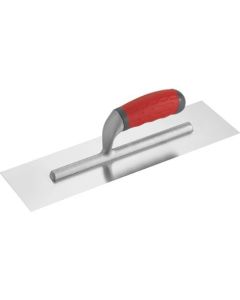 Professional finishing trowel (PAR-2356) featuring a stainless steel beveled blade, a sturdy aluminum frame, and an ergonomic bi-material handle.