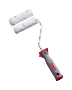 Professional 30 mm diameter facade mini roller with a 290 mm bi-material frame from xbau, featuring an 18 mm woven polyamide sleeve for painting irregular exterior surfaces and difficult-to-reach areas.