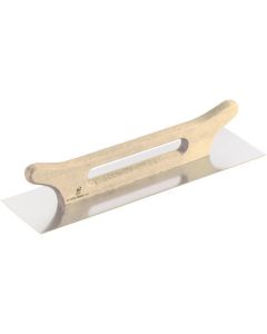 Professional float trowel from xbau, featuring a high-quality stainless steel blade and an ergonomic, sustainable PEFC-certified beechwood handle.