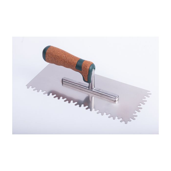 Notched trowel with FROSI teeth